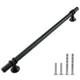 thumbnail image 2 of Modket M1612 Modern Euro Bar Cabinet Handle 304 Stainless Steel — 12" Overall Length, 10-1/8" (256mm) Hole Centers, Matte Black— 20-Packs, 2 of 6