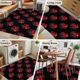 thumbnail image 6 of Summer Cherry Washable Area Rugs 2.7'x5', Watercolor Fruit Modern Farmhouse Black Background Low Pile Throw Living Room Rug Non-Slip Sturdy Edge Binding Carpet for Indoor Entryway Bedside Kitchen, 6 of 9