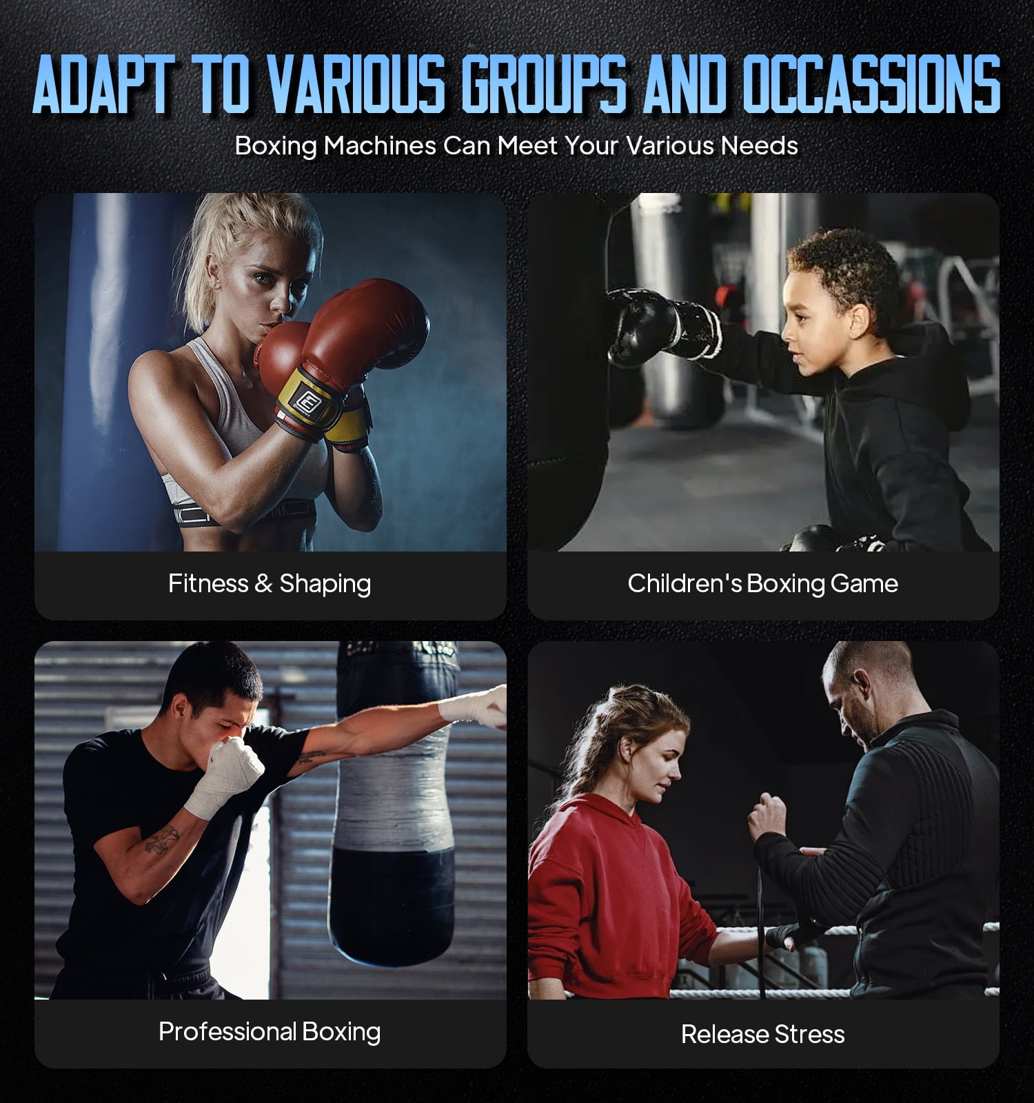 LNOW Adults/Teenagers Music Boxing Machine with 2 Pairs Boxing Gloves, Wall Mounted Smart Bluetooth Music Boxing Trainer, Electronic Boxing Target Workout Punching Equipment for Home, Indoor and Gym