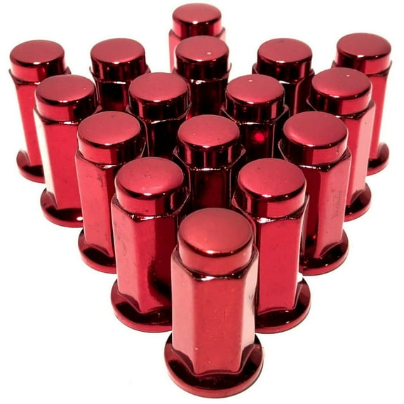 16 Red 10X1.25 Flat Base Lug Nuts ATV UTV 14mm Hex Honda Yamaha Suzuki