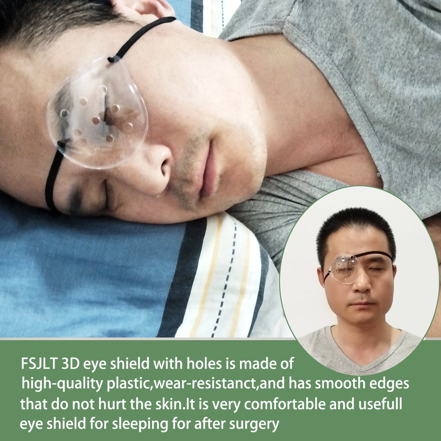 FSJLT 4 Pcs Eye Shield,Clear Eye Patch Eye Shield After Cataract Surgery Plastic Eye Shield with Small Hole Eye Shields After Lasik with 1 Roll Tape Breathable Eye Shields for After Surgery