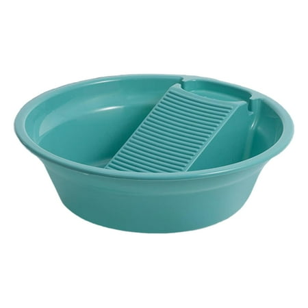 TISHITA Washboard Basin Washing Tub with Washboard Laundry Tool Portable Non-Slip Clothes Washing Laundry Tub for Travel Underwear Pants green
