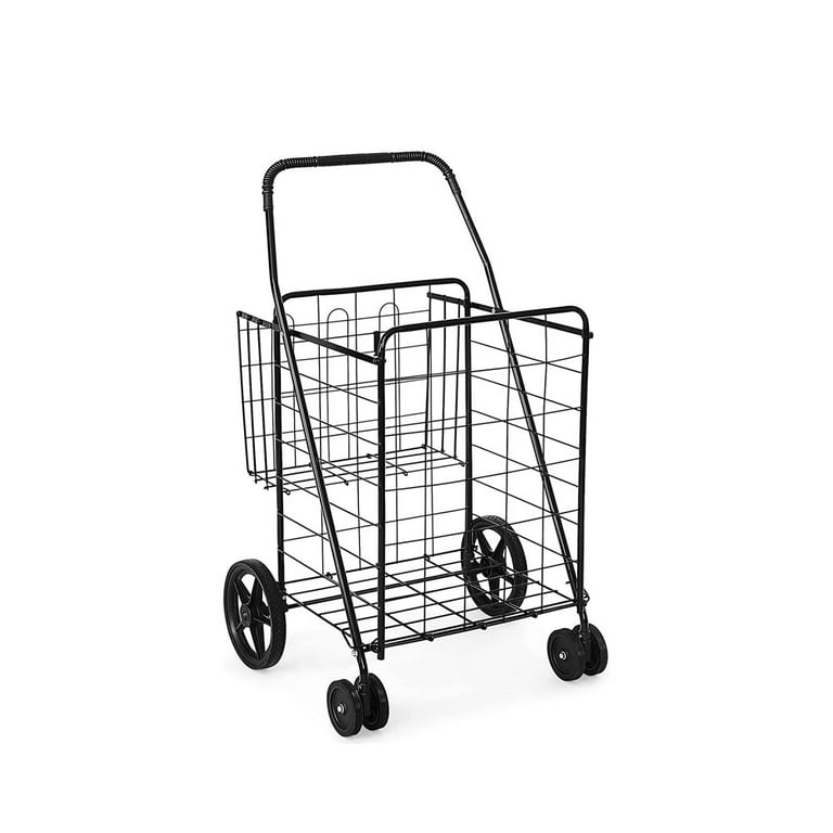 Shopping Cart Folding Grocery Cart with Rolling Swivel Wheels and