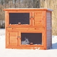thumbnail image 2 of TRIXIE Insulated Outdoor 2-Story Wooden Small Animal Hutch with Windows, Trays, Ramp, 2 of 9