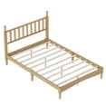 thumbnail image 6 of Aukfa Full Size Bed Frame with Gourd Shaped Headboard, Wood Platform Bed, Oak, 6 of 8
