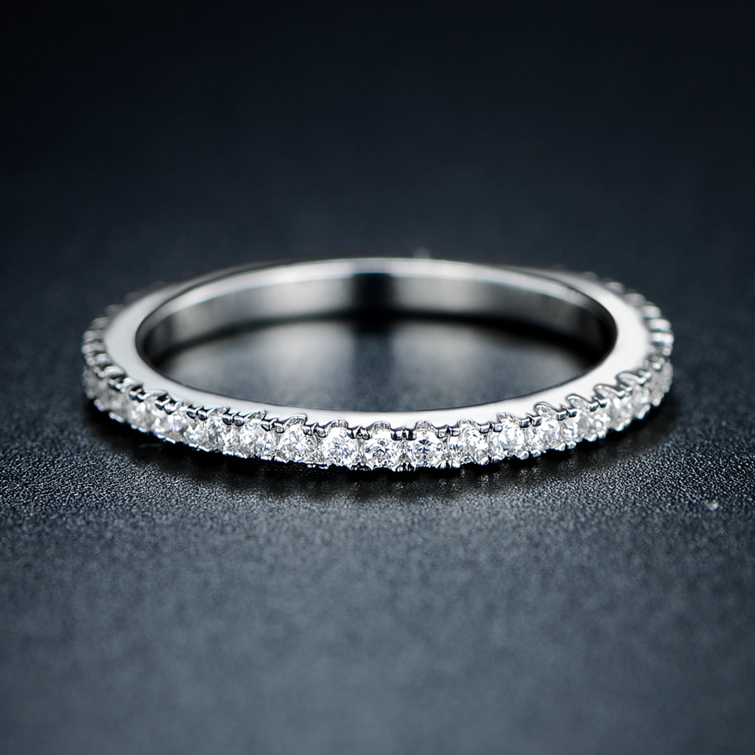 Peermont Barzel Classic Rose Gold Plated Pave Eternity Ring- Size 8