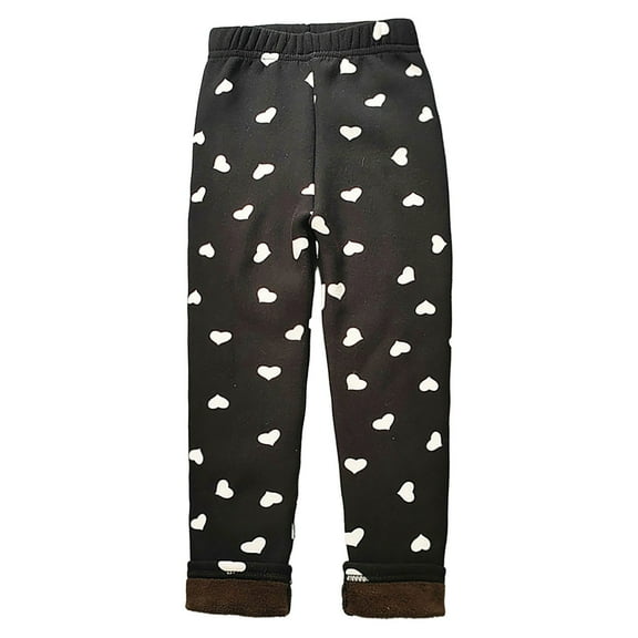 MEZZALL Children Plush Thermal Pants Girls Casual Leggings Fashion Slim Fit Pants For Babies, Black, 4-5 Years