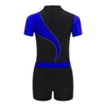 thumbnail image 4 of RUNQHUI Kids Boys Gymnastics Dance Performance Outfit Color Block Ballet Leotard with Shorts Set Royal Blue 10, 4 of 5