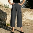 thumbnail image 5 of Women's High Waisted Cargo Pants Solid Color Loose With Pockets Casual Work Culotte Pants, 5 of 8