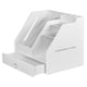 thumbnail image 2 of Resistente organizador de escritorio con soporte para archivos de revistas para organización y almacenamiento de oficinas compartimentos Gloria Almacenamiento de archivos de autoensamblaje, 2 of 9