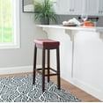 thumbnail image 6 of Linon Claridge 32" Backless Indoor Wood Bar Stool, Dark Brown/Red Faux Leather, 1 Stool, 6 of 10