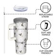 thumbnail image 4 of OBREWU Pug and Footprints Tumbler with Handle and Lid,Pug and Footprints 40oz Double Wall Vacuum Insulated Tumbler,Cups Gift for Women and Men, 4 of 7