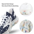 thumbnail image 7 of Navy Blue White Square Lattice Triangle Geometric Walking Shoes for Men Woman Lightweight Tennis Fashion Elastic Sports Shoes Cushion Basketball Shoes, 7 of 7