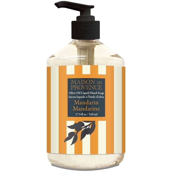 Olivia Care Gentle Moisturizing All Natural Liquid Hand Soap with Olive Oil, Mandarin, 17.5 fl oz