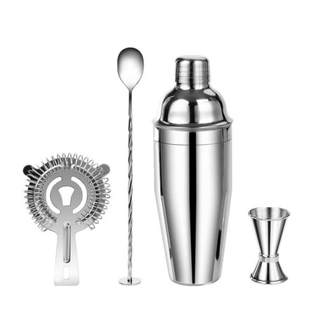 

4pcs Party Stainless Steel Cocktail Set With Spoon Bar Accessories Shaker Jigger