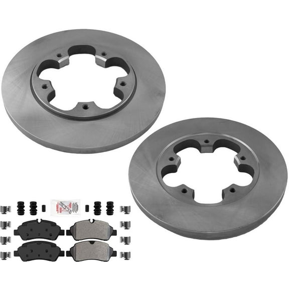 REAR Brake 5 Lug Disc Rotors Severe Duty Pads for Ford Transit 150 2015-2019
