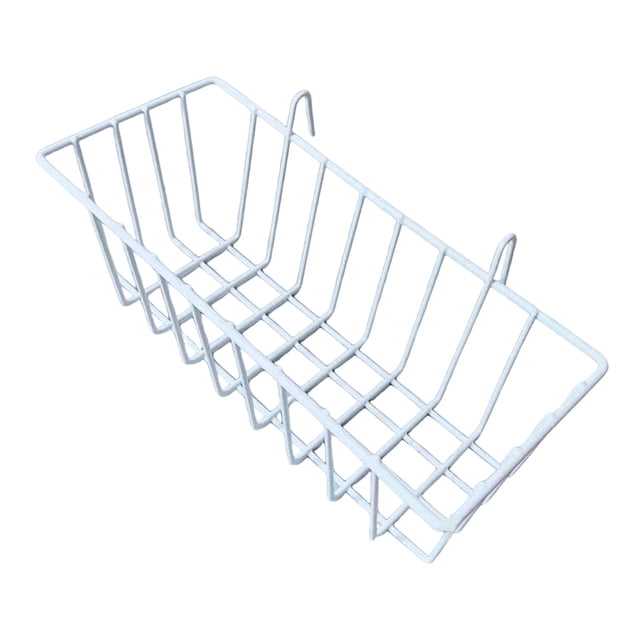 GROWTH TANK Hanging Wall Basket Metal Organizer Rectangular Wire Shelf Floating Wall Storage White
