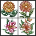 thumbnail image 3 of Sketched Amaryllis Single flower Embroidered Iron on/Sew patch [4.5" X 5"], 3 of 3