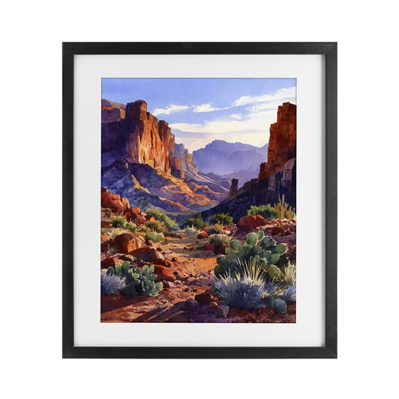 Stupell Industries Traditional Western Colors Earthy Desert Black Framed Print Under Glass, 13 x 16, by Franklyn Gregory