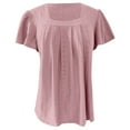 thumbnail image 5 of Njoeus Women's Summer Tops Eyelet Casual Dressy Wide Neck Blouses Short Sleeve T-Shirts Loose Pleated Tunic Tops S-XXL, 5 of 5