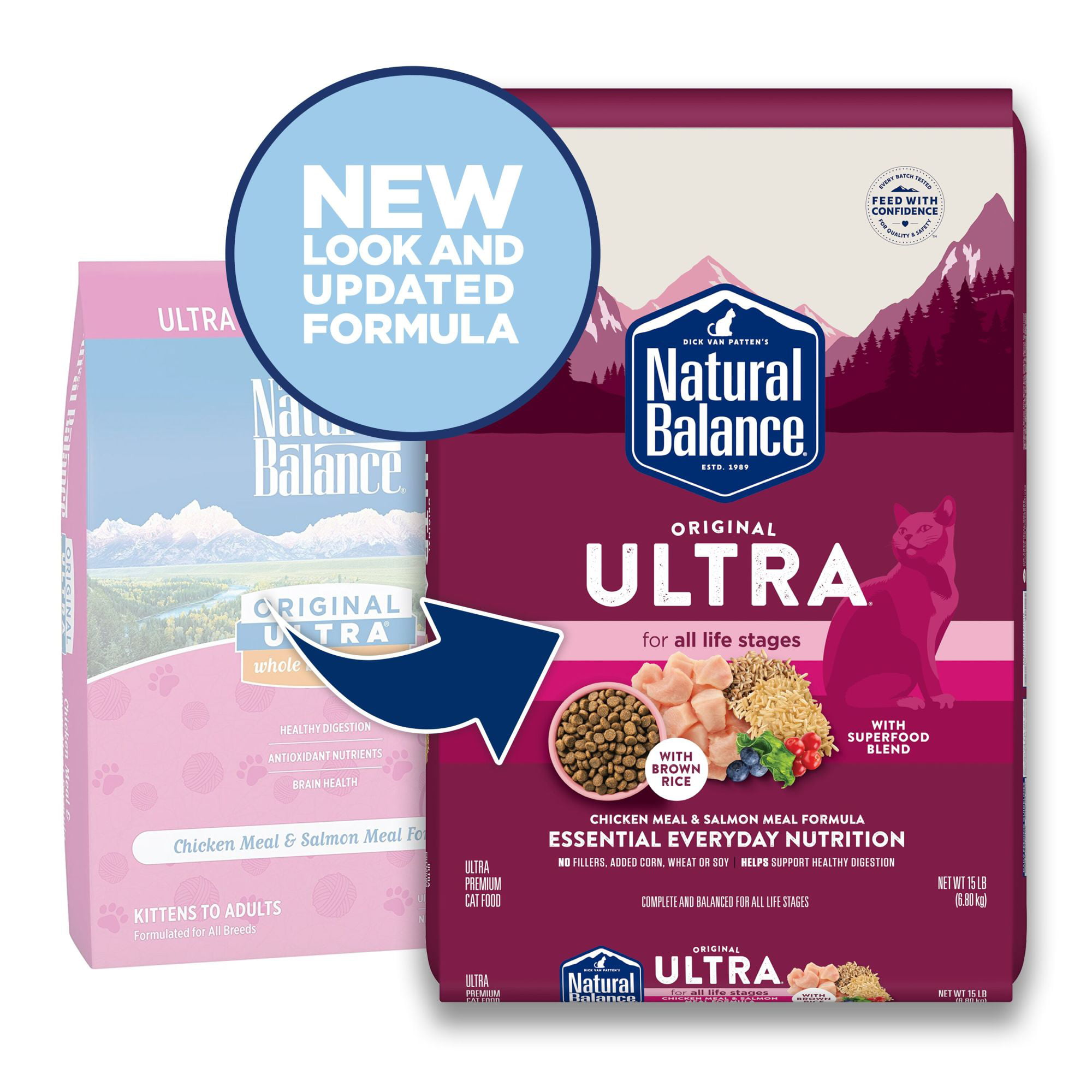 Chicken Meal & Salmon Meal Natural Balance Original Ultra Whole Body Health Dry Cat Food 