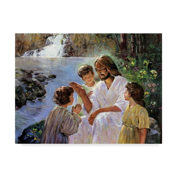 Trademark Fine Art 'Christ And The Children' Canvas Art by Hal Frenck