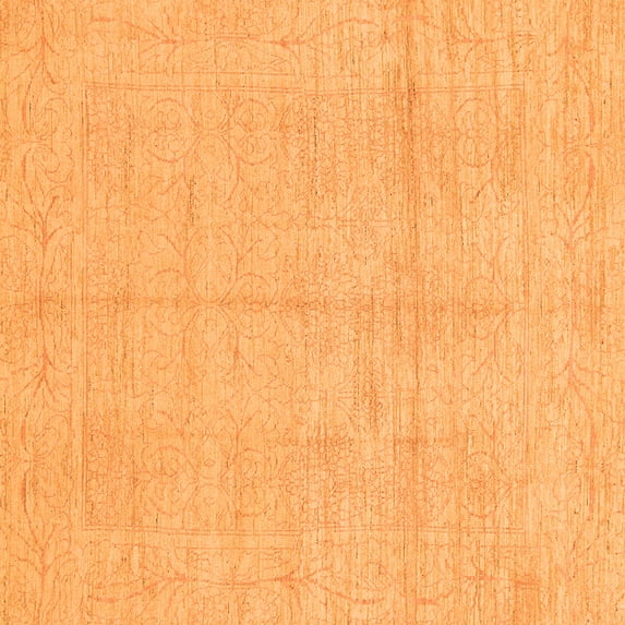 Ahgly Company Indoor Square Abstract Orange Modern Area Rugs, 7' Square