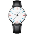 thumbnail image 2 of Reloj de cuarzo para hombre, relojes de moda para hombre, sencillo, negro, blanco, correa de cuero hueca, reloj mecánico, reloj de pulsera, reloj de cuarzo, 2 of 2