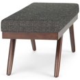thumbnail image 4 of Chanelle 48 inch Wide Mid-Century Modern Rectangle Ottoman Bench in Dark Grey Tweed Look Fabric, 4 of 9