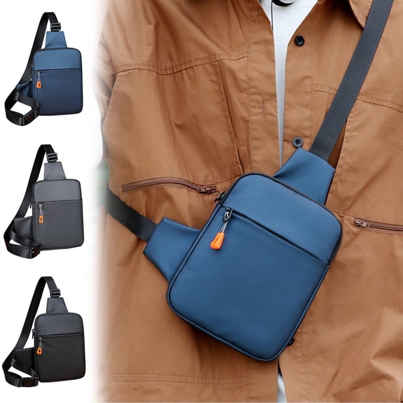 LEFXSMR Sling Bag for Women & Man, Portable Multi Pocket Storage Bags with Adjustable Strap, Crossbody Bags for Women Men Outdoor Sport, Blue