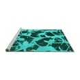 thumbnail image 2 of Ahgly Company Machine Washable Indoor Round Abstract Turquoise Blue Modern Area Rugs, 8' Round, 2 of 4