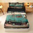 thumbnail image 2 of Erosebridal Rustic Teal Camper Zipper Twin Comforter Sets with Fitted Sheet and 2 Pillowcases, Happy Camping Zipper Bedding Set, Black Reversible, 2 of 7