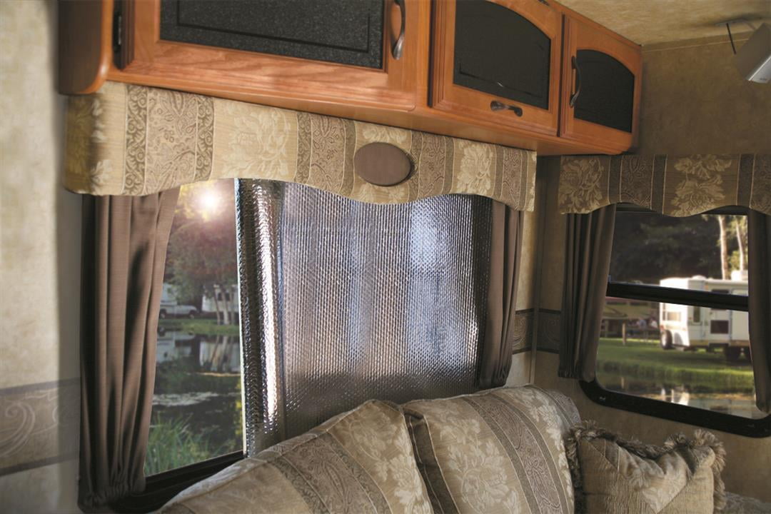 Camco Camper/RV Reflective Window Cover | Reduce Temperatures in Trailers | Features a Lightweight Flexible Design & Measures 50-Inches x 26-Inches (45161)