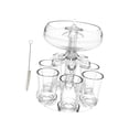thumbnail image 3 of Dispensador de 6 vasos y dispensador de soporte, dispensador de cerveza de whisky transparente reutilizable para boda, vacaciones, casa, juegos de con cepillo de 6 tazas perfecl dispensador de vino, 3 of 8