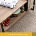 thumbnail image 3 of Homooi Modern Wood and Metal Coffee Table with Storage, Oak/Black, 3 of 6