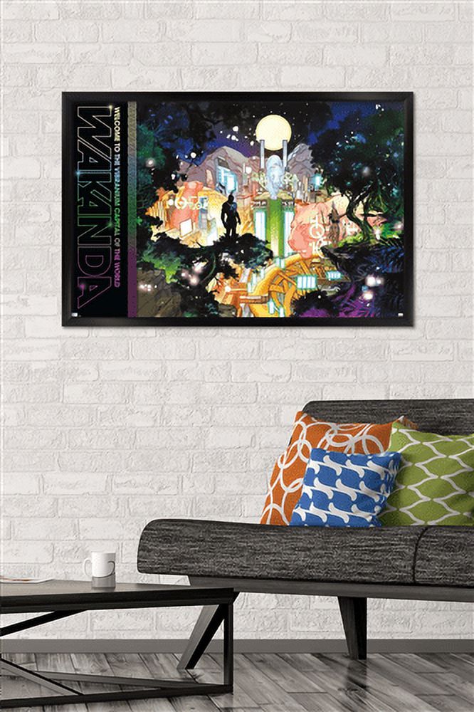 Marvel: Hero Lands - Wakanda 2 Wall Poster, 22.375" x 34" Framed