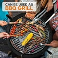 thumbnail image 4 of SereneLife Outdoor Wood Fire Pit - Steel BBQ Grill Fire Pit Bowl with Mesh Spark Screen, Cover Log Grate, Wood Fire Poker for Camping, Picnic, & Bonfire, 4 of 6