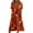 Orange B, variant on Women's Halloween Dress V-Neck Short Sleeve Halloween Print Casual Fashion Dress for Halloween Parties, Cosplay Events White B L