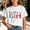 White, variant on WQNVRNR Girls Summer Short Sleeve Tee- Casual Crewneck Printed Cotton Cute T Shirt Green Size 5