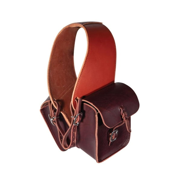 Professionals Choice Burgundy Leather Saddle Bag