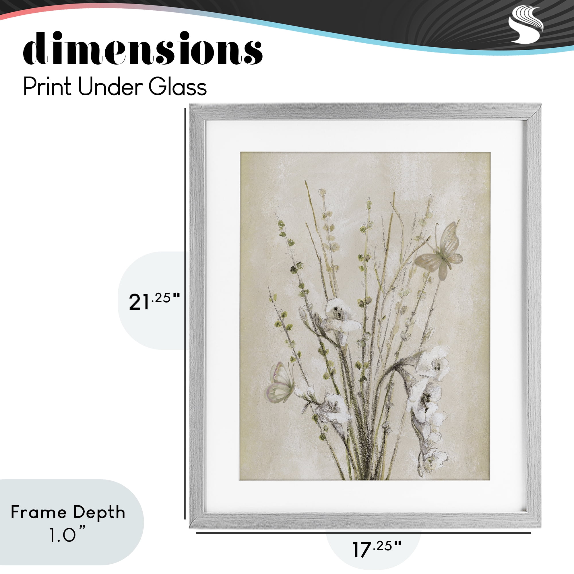 Stupell Industries Fresia & Date Branch Gray Framed Print Under Glass, design by Lanie Loreth