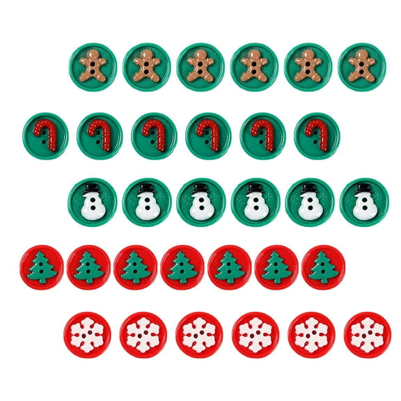 OUNONA Assorted Color Christmas Resin Buttons for Crafts, Sewing, Scrapbooking, Holiday Decor and Projects