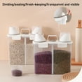 thumbnail image 4 of White Plastic Airtight Rice Container, 10.83x9.45x4.33in, with Measuring Cups, for Flour Grains Cereal, Large Capacity, 4 of 8