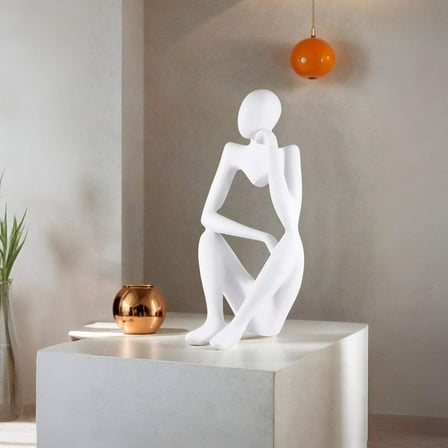 Thinking Figure Sculpture // White