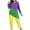 6-Green, variant on CLOISE Womens Pjs Sets Plus Sizes Mardi Gras Pajamas Long Sleeve Tops and Pant Color Block Lounge Set 2 Piece Sleepwear Black