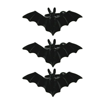 

3 Pcs Halloween Bat Rings Black Plastic Rings Adjustable Bat Rings Halloween Party Supplies for Kids Adults Wear