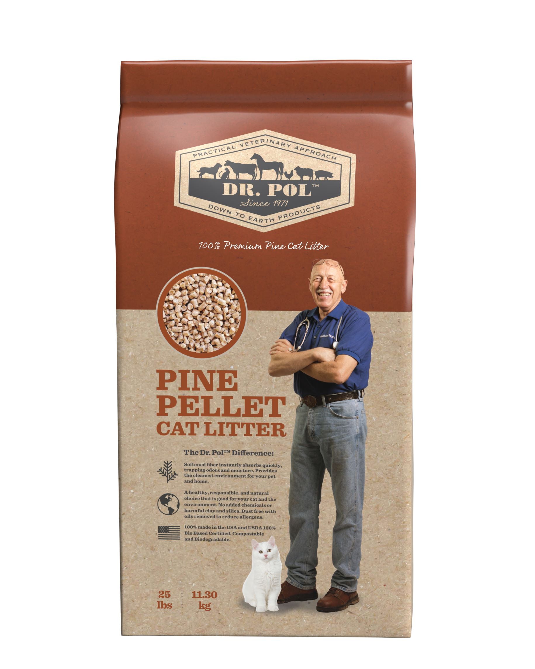 Dr. Pol Pine Pellet Cat Litter 25lb Bag