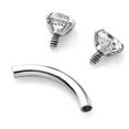thumbnail image 4 of Jiaroswwei Eyebrow Ring Cubic Zirconia Wear-resistant Steel Body Piercing Jewelry Barbell for Women, 4 of 8