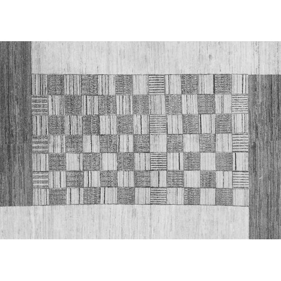 Ahgly Company Indoor Rectangle Checkered Gray Modern Area Rugs, 8' x 12'