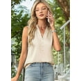 thumbnail image 5 of Womens Summer Sleeveless Silk Satin V Neck Business Casual Tank Tops apricot XXL, 5 of 7